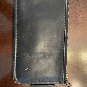 Black Coach Leather Zipper Pouch